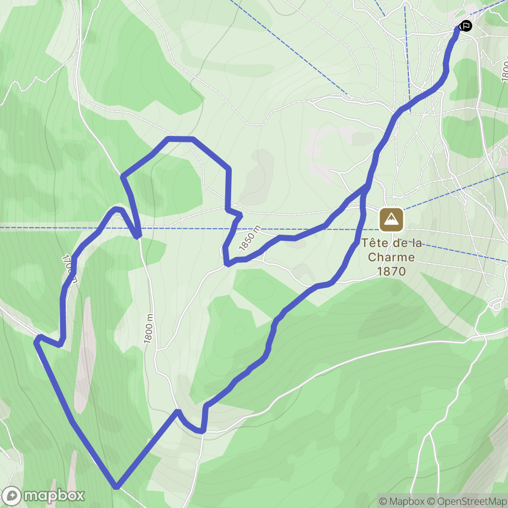 Saint-Gervais-les-Bains : carte du parcours de randonnée - France