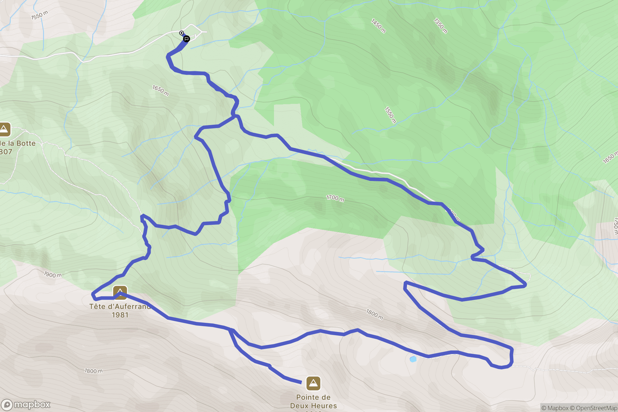 Le Reposoir : carte du parcours de randonnée - France