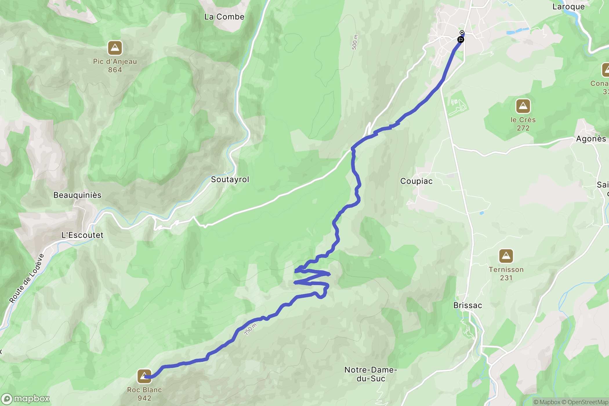 Cazilhac : carte du parcours de randonnée - France