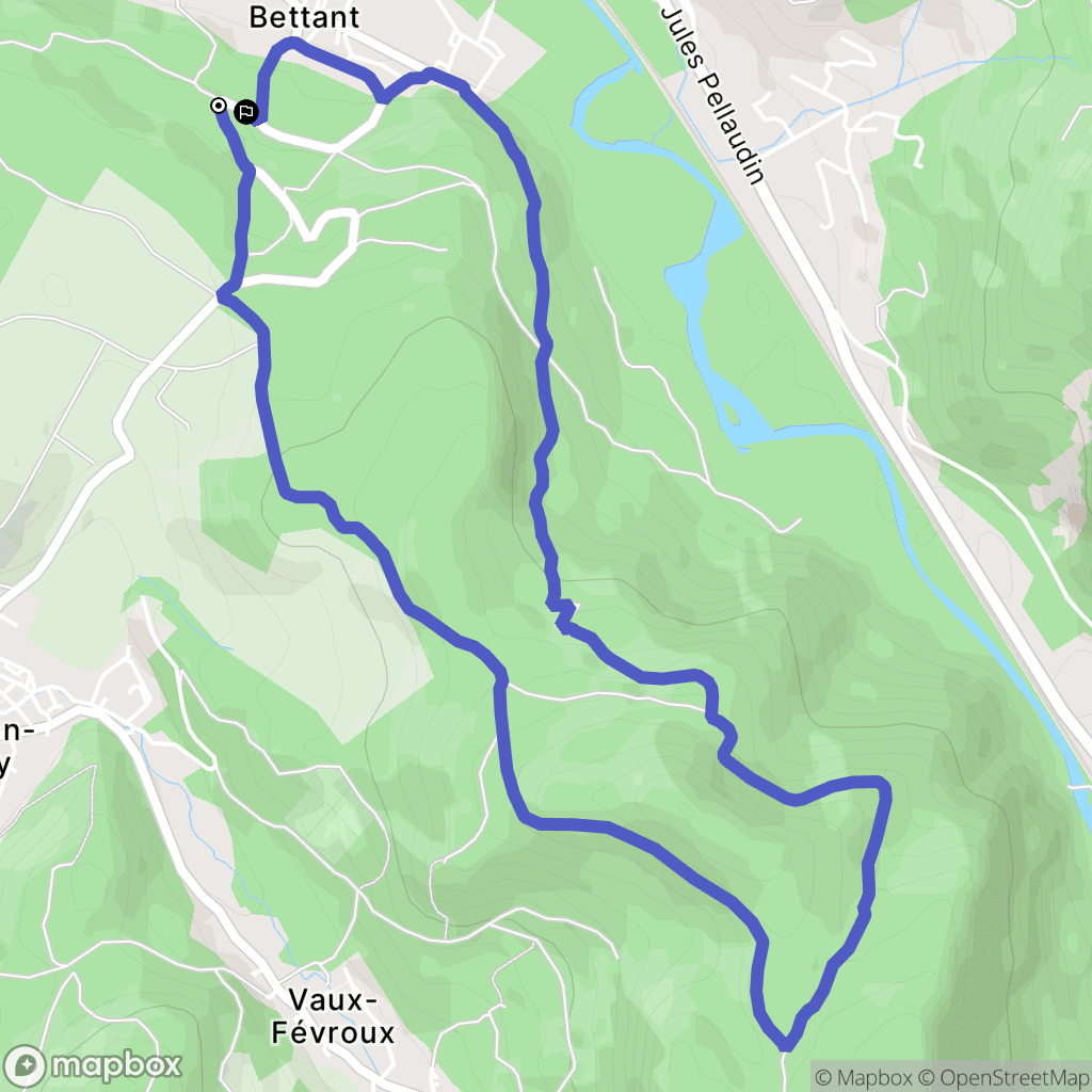 Bettant : carte du parcours de randonnée - France