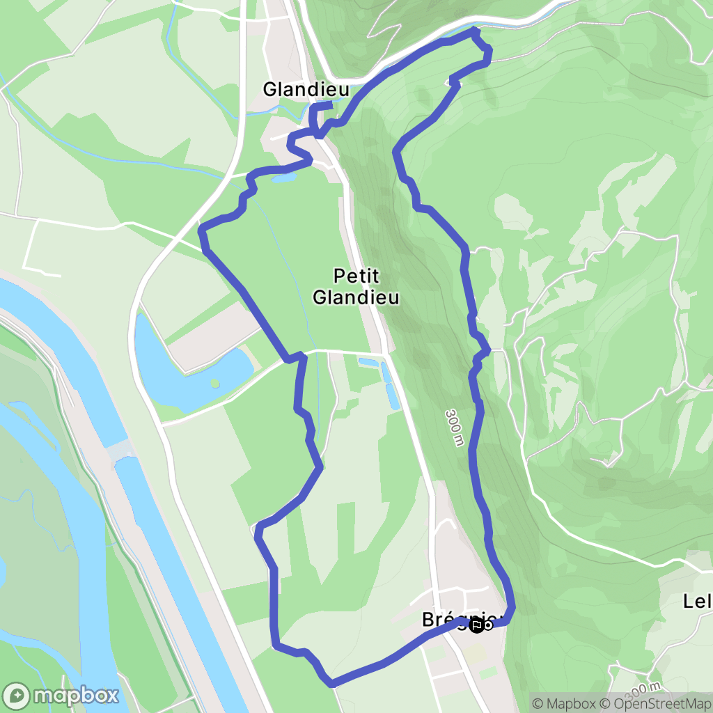 Brégnier-Cordon : carte du parcours de randonnée - France