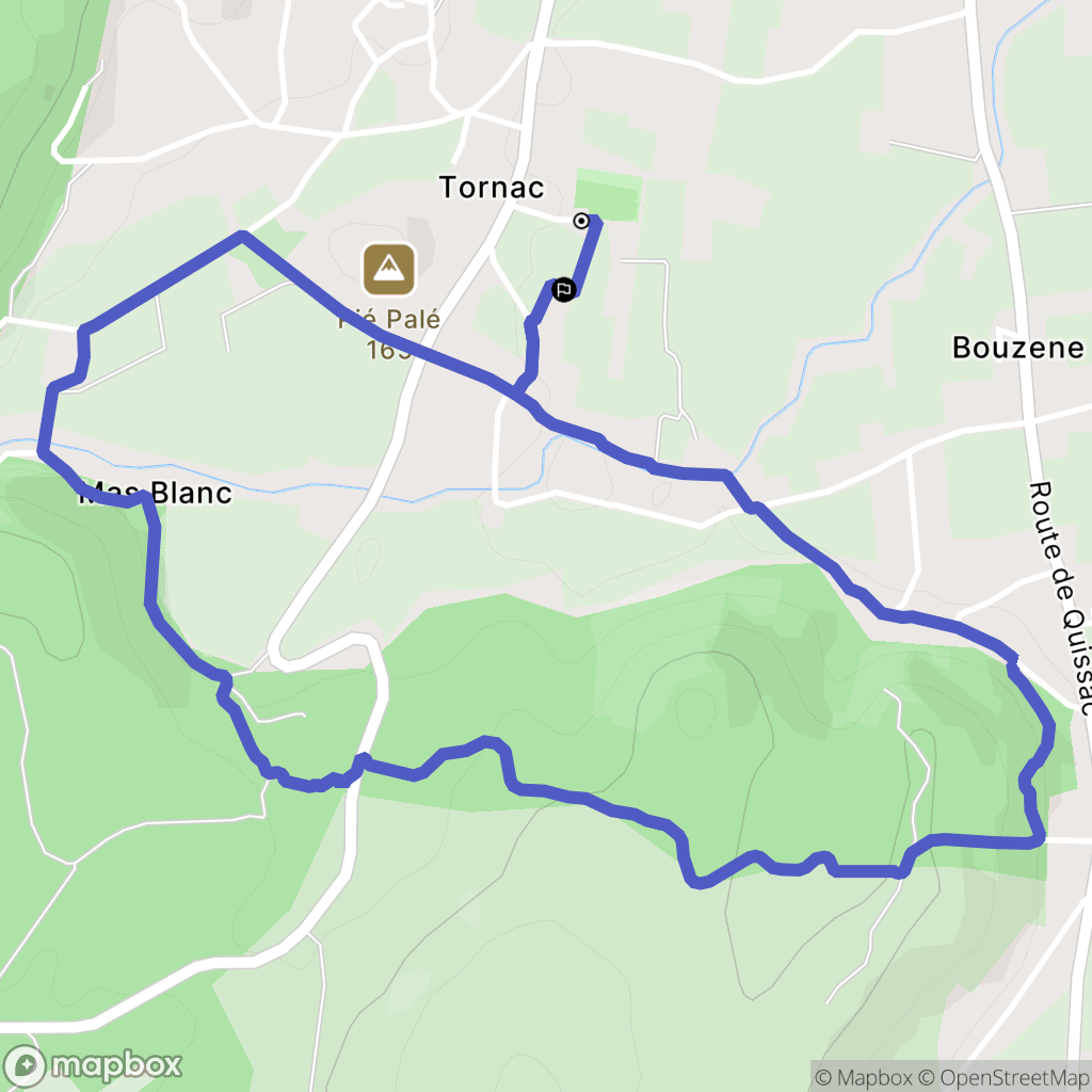 Tornac : carte du parcours de randonnée - France