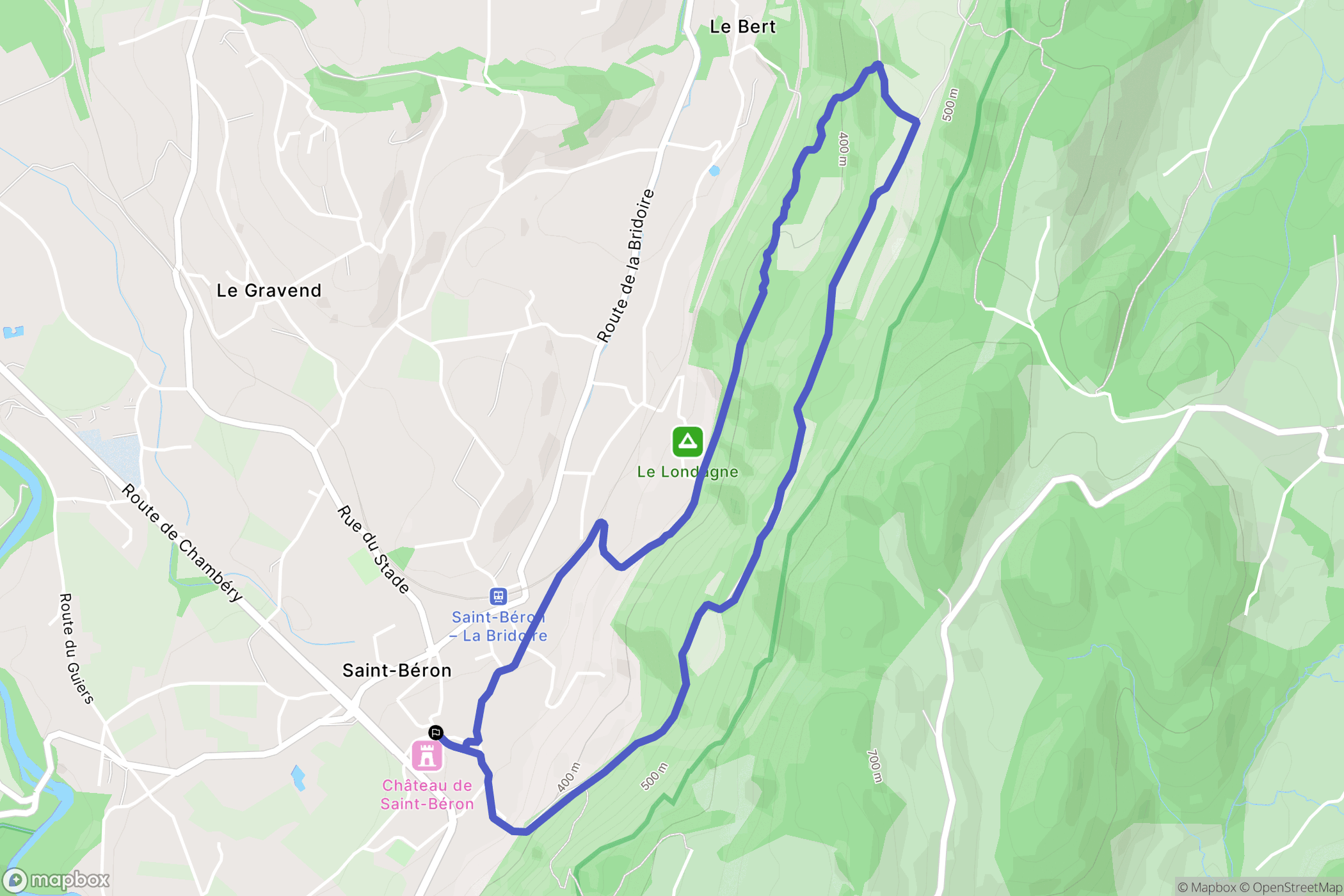 Saint-Béron : carte du parcours de randonnée - France