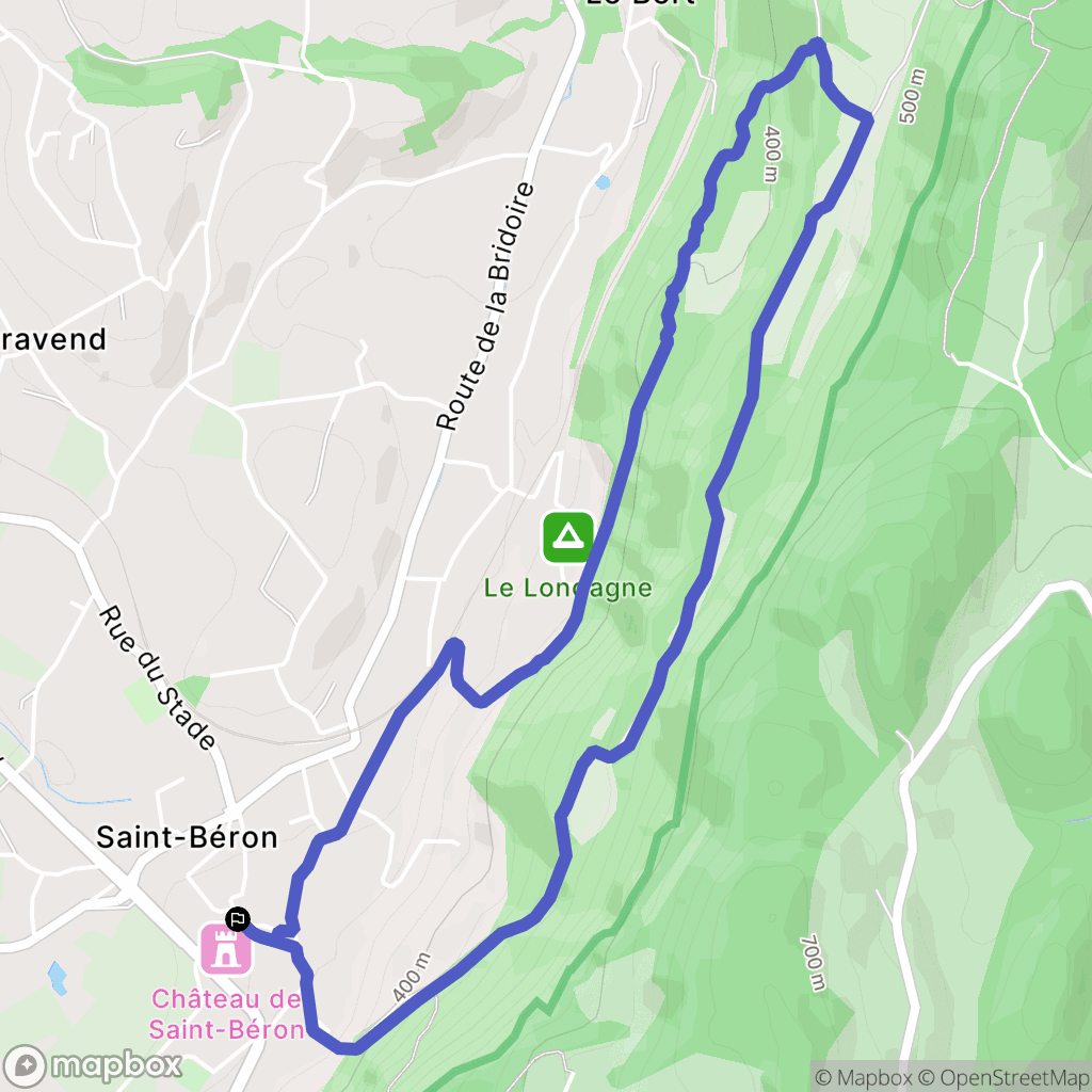 Saint-Béron : carte du parcours de randonnée - France