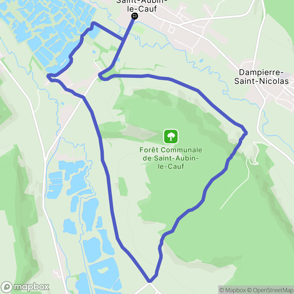 Saint-Aubin-le-Cauf : carte du parcours de randonnée - France