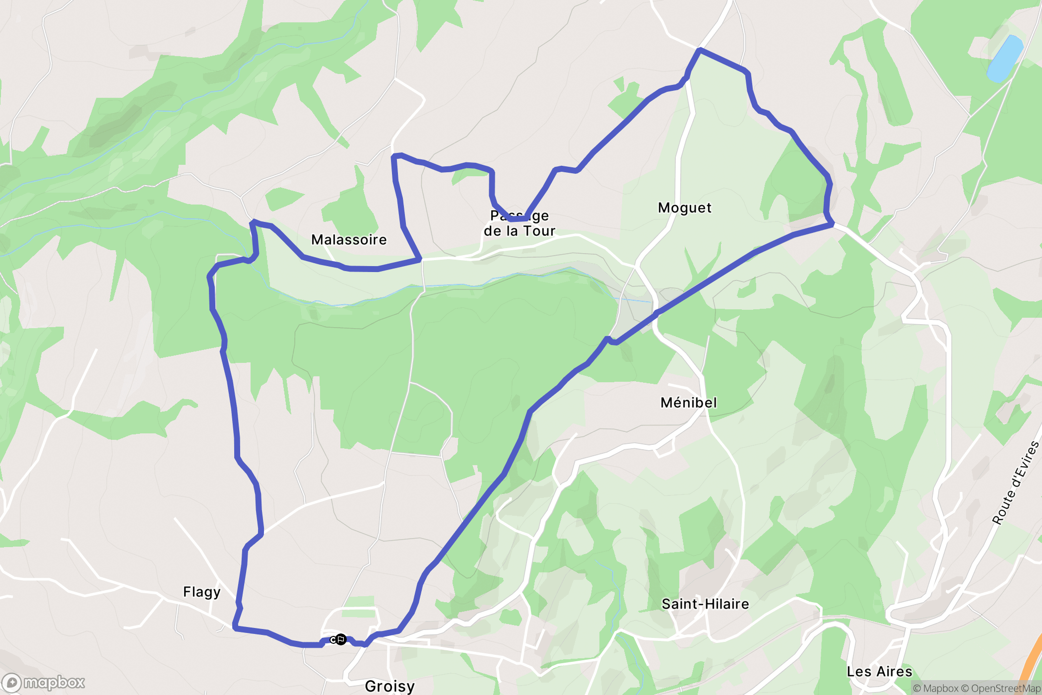 Groisy : carte du parcours de randonnée - France