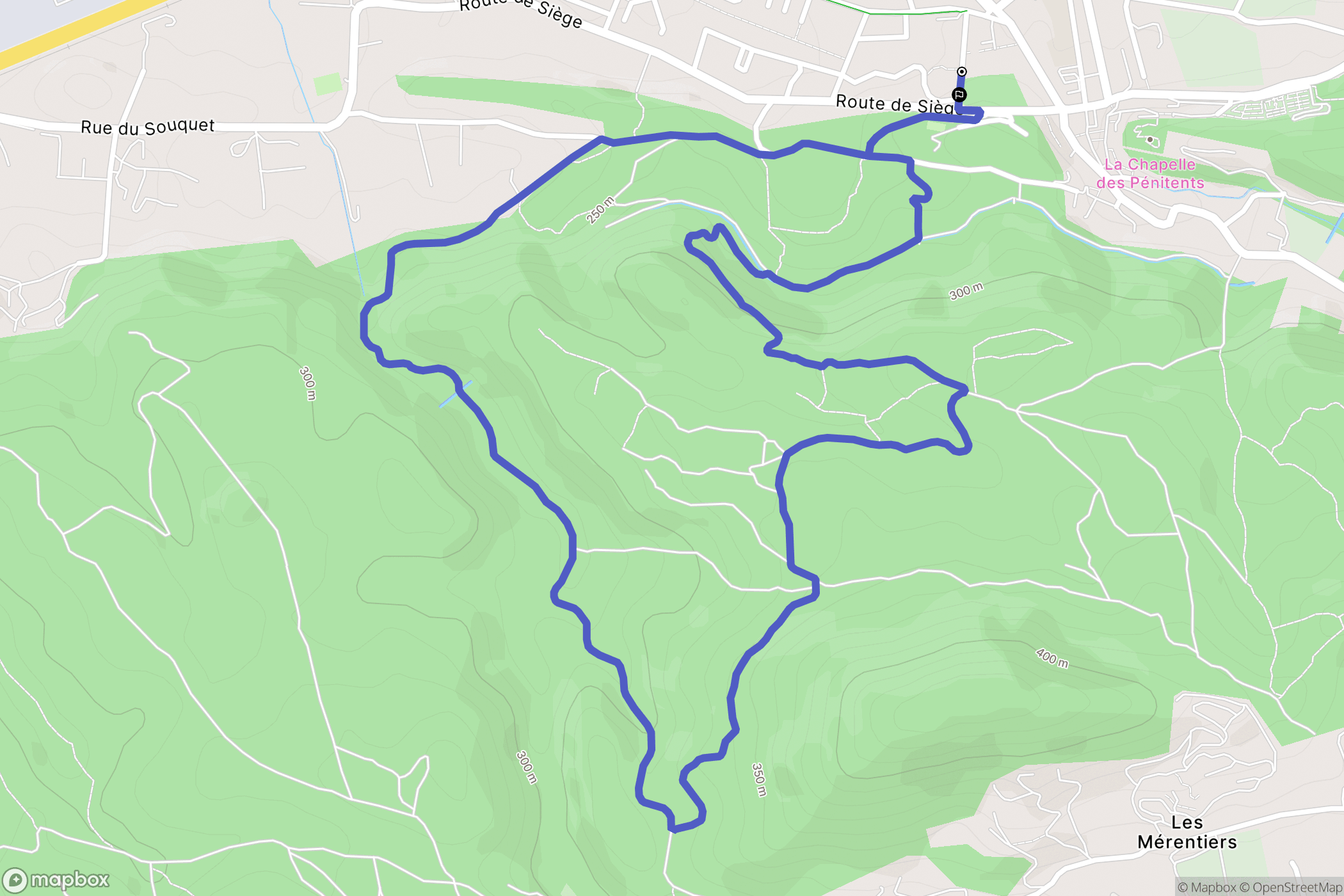 Simiane-Collongue : carte du parcours de randonnée - France