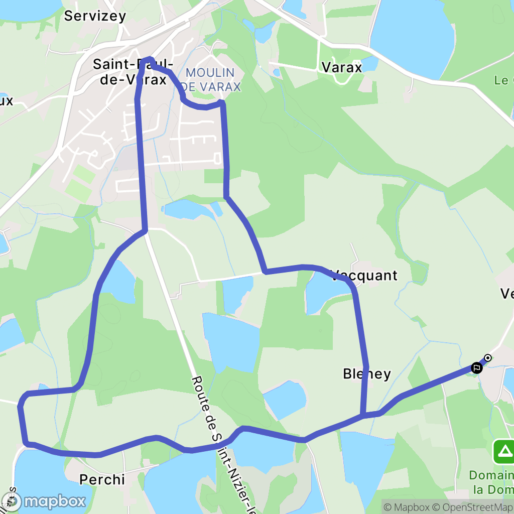 Saint-Paul-de-Varax : carte du parcours de randonnée - France