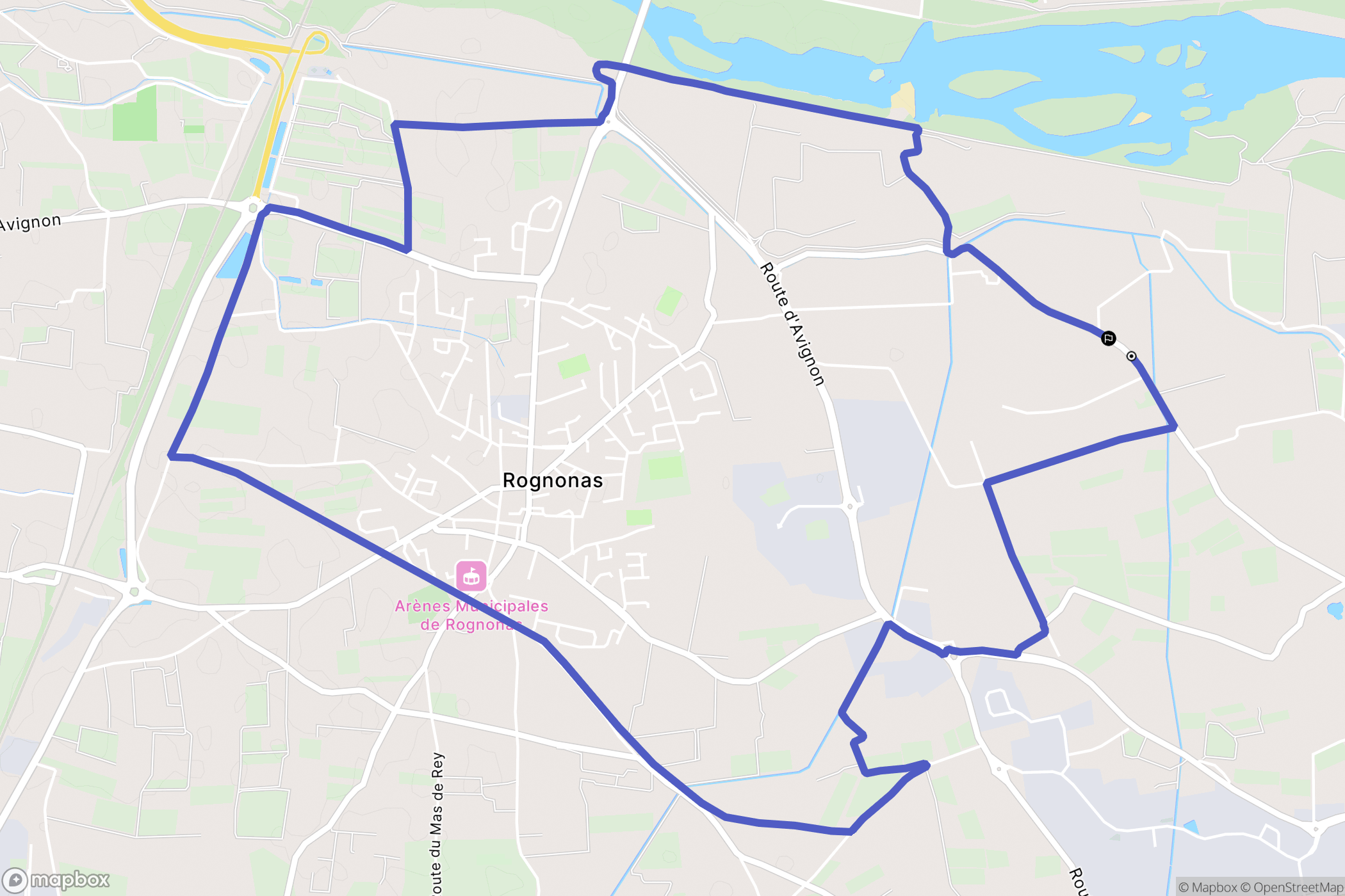 Rognonas : carte du parcours de randonnée - France