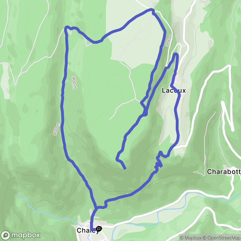 Chaley : carte du parcours de randonnée - France