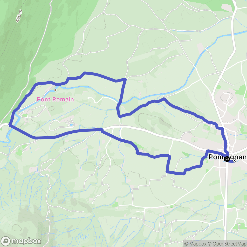 Pompignan : carte du parcours de randonnée - France