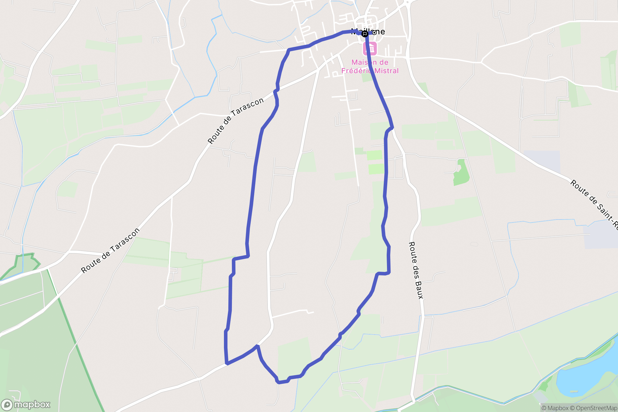 Maillane : carte du parcours de randonnée - France