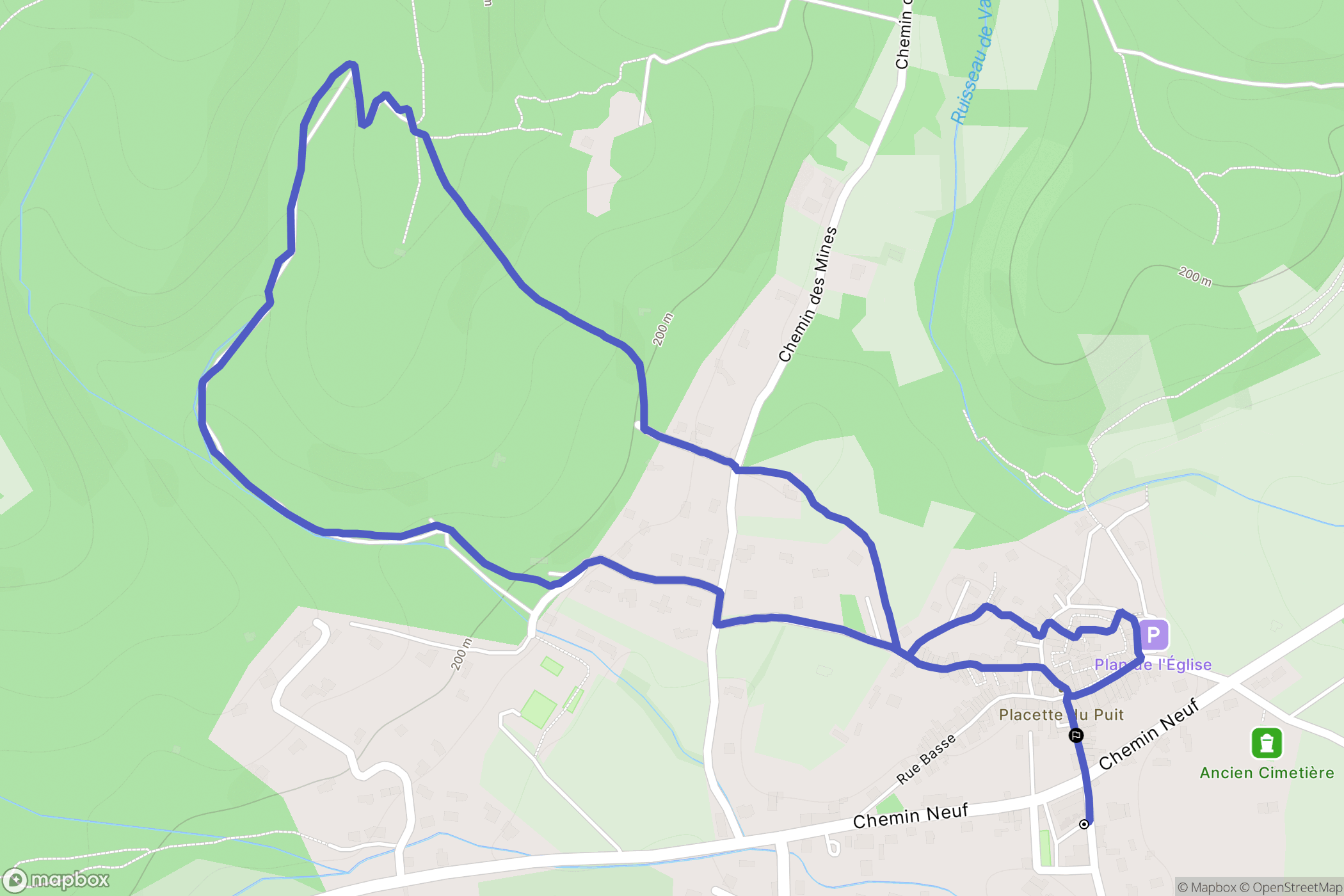Durfort-et-Saint-Martin-de-Sossenac : carte du parcours de randonnée - France