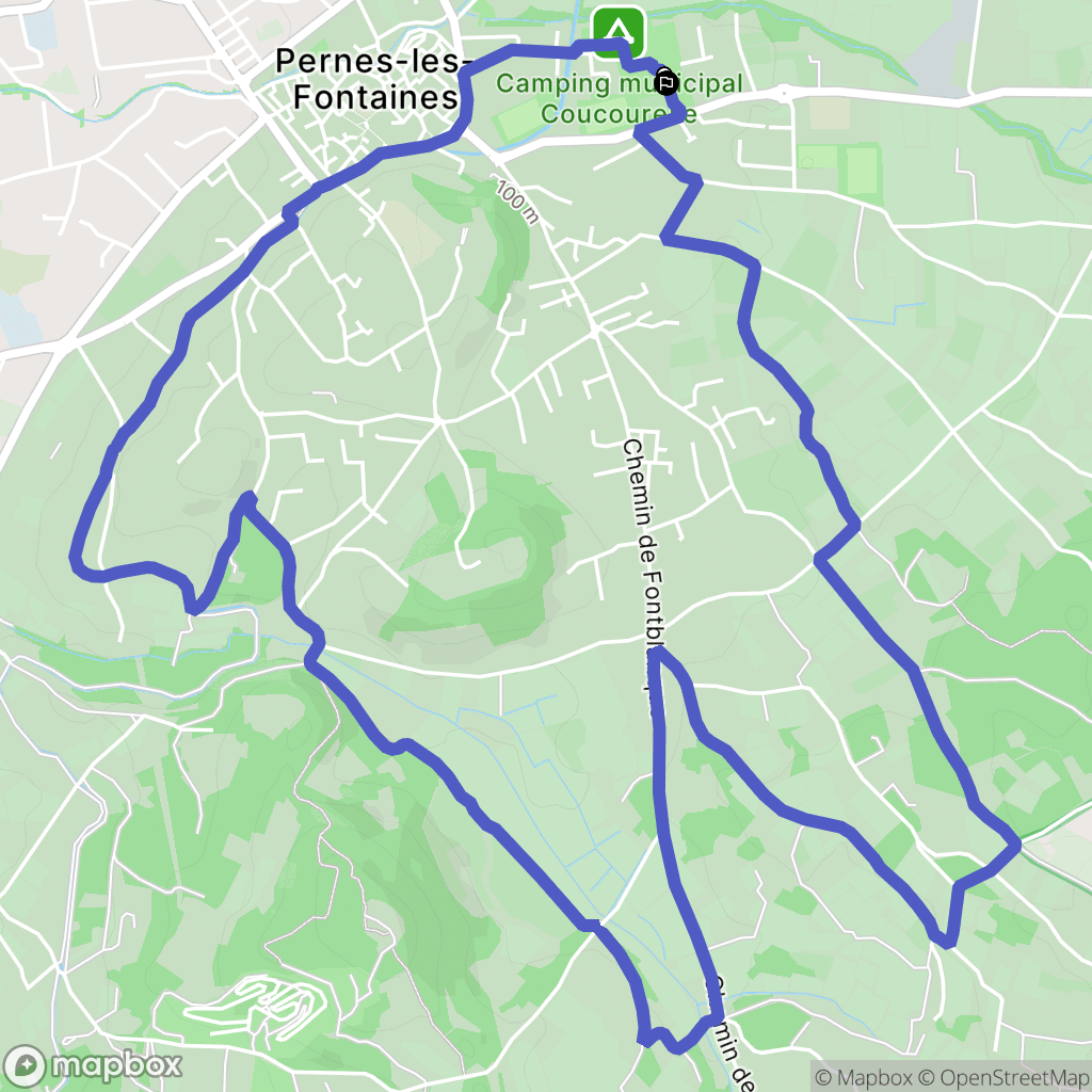 Pernes-les-Fontaines : carte du parcours de randonnée - France