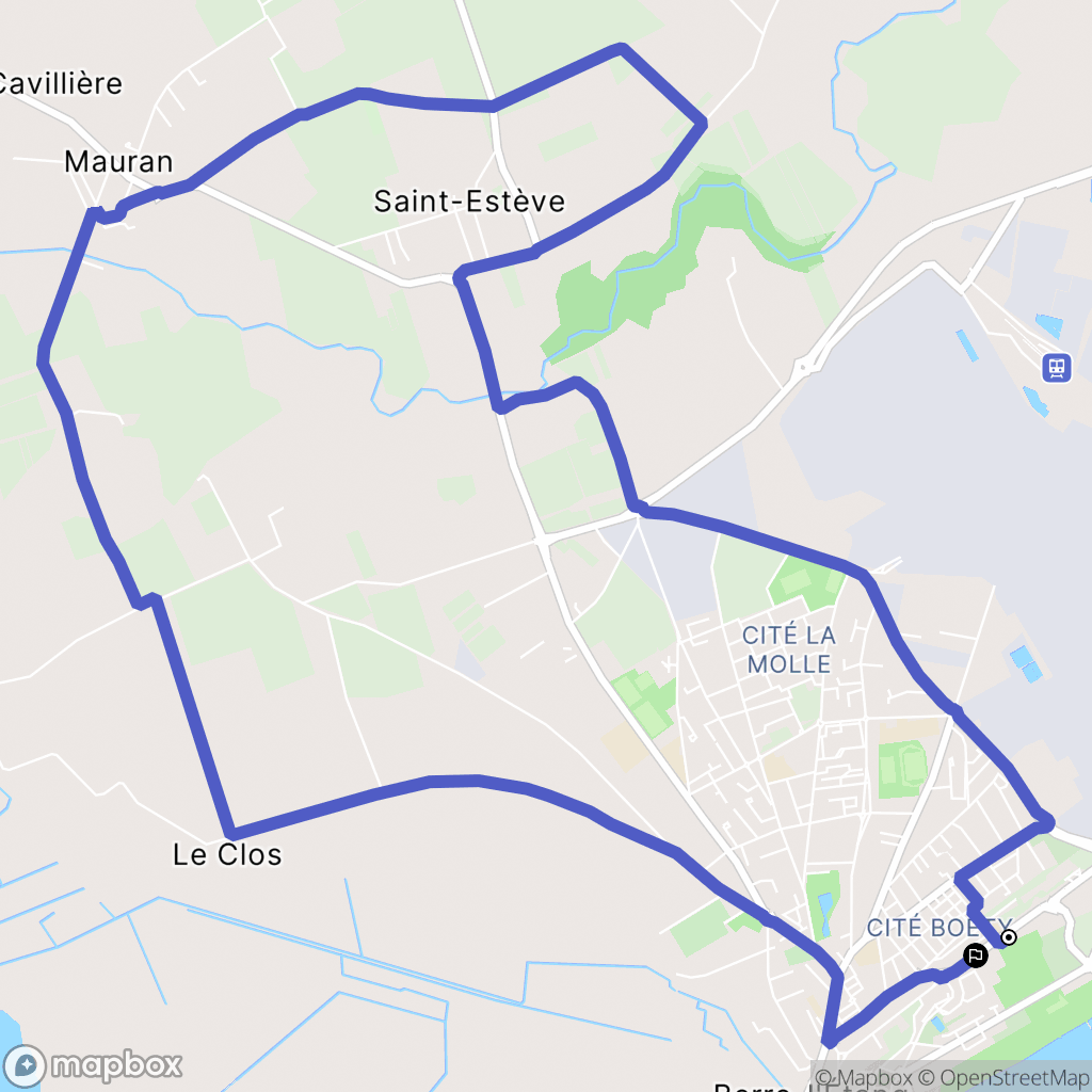 Berre-l'Étang : carte du parcours de randonnée - France