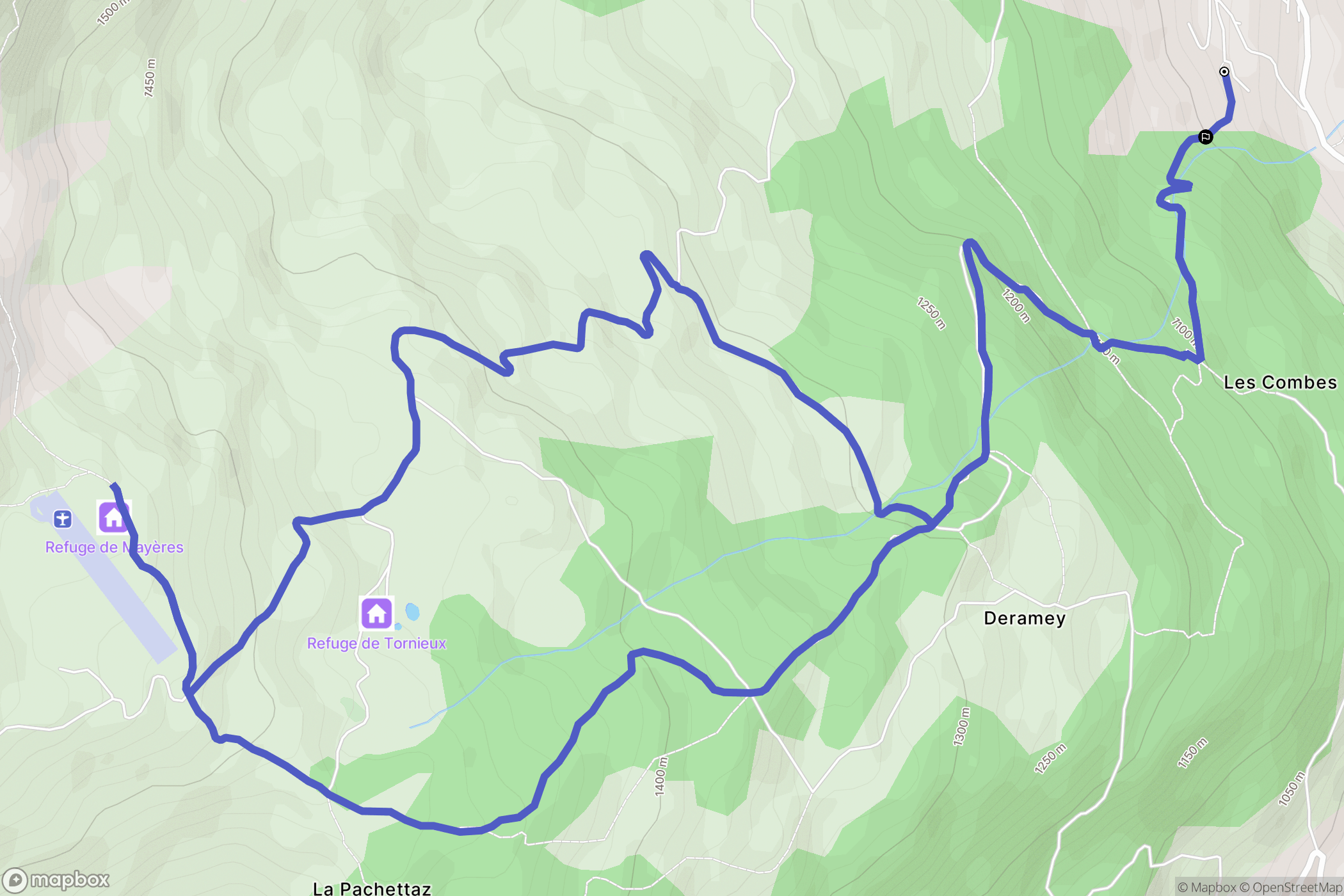 Burzier, Sallanches : carte du parcours de randonnée - France