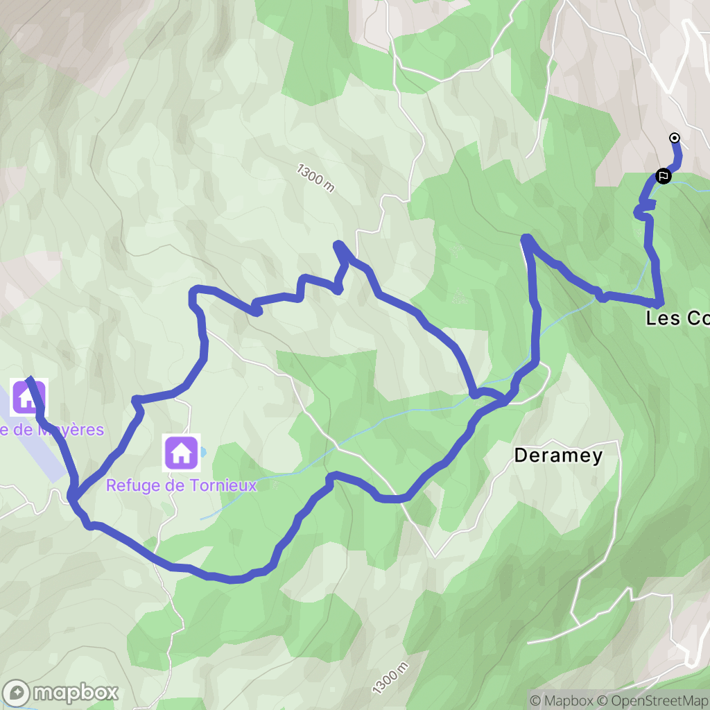 Burzier, Sallanches : carte du parcours de randonnée - France
