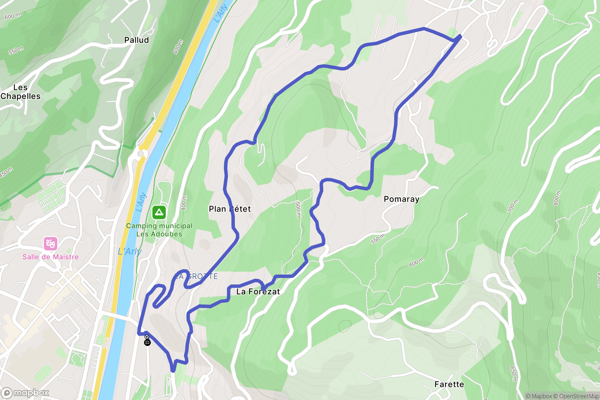Albertville : carte du parcours de randonnée - France