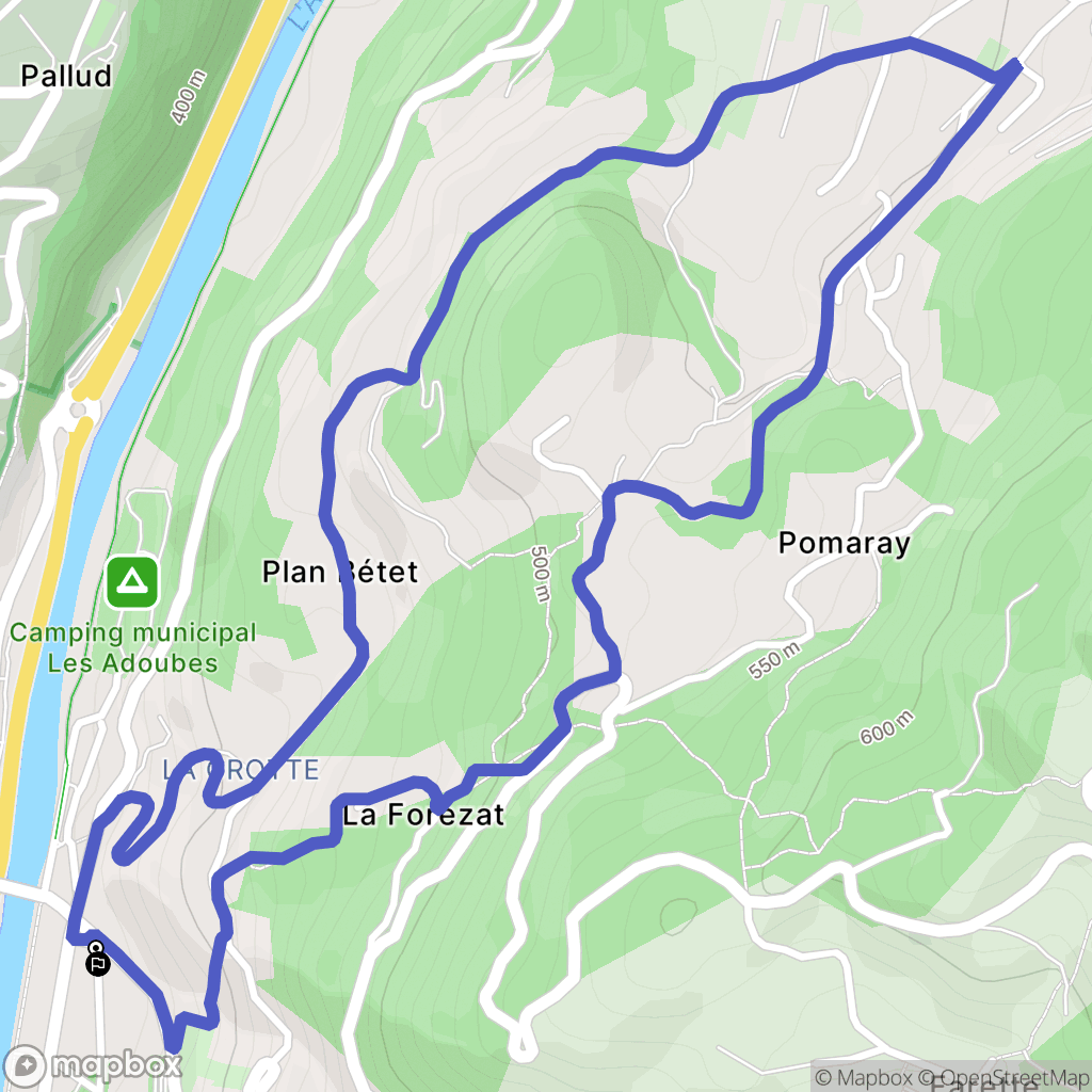 Albertville : carte du parcours de randonnée - France