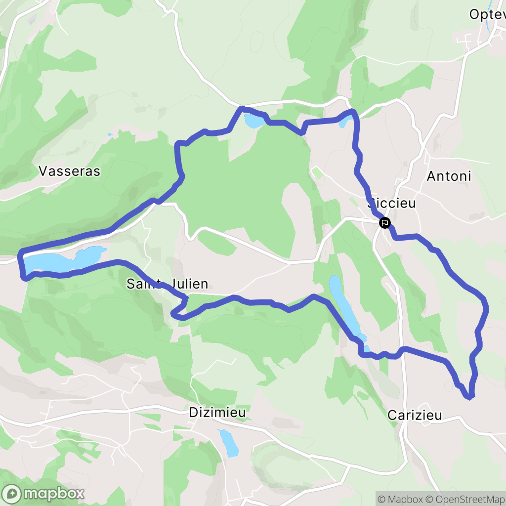 Siccieu-Saint-Julien-et-Carisieu : carte du parcours de randonnée - France
