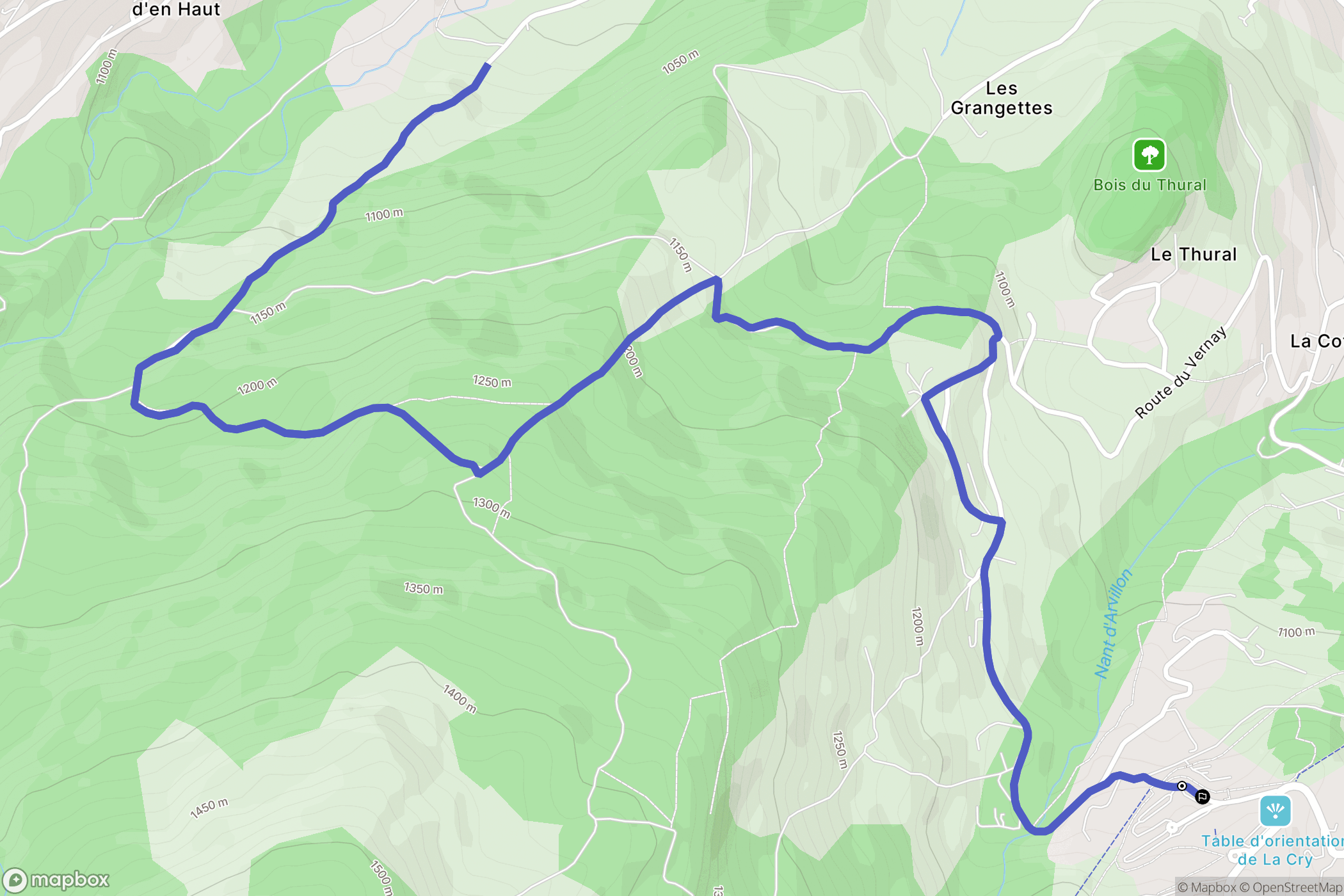 Combloux : carte du parcours de randonnée - France