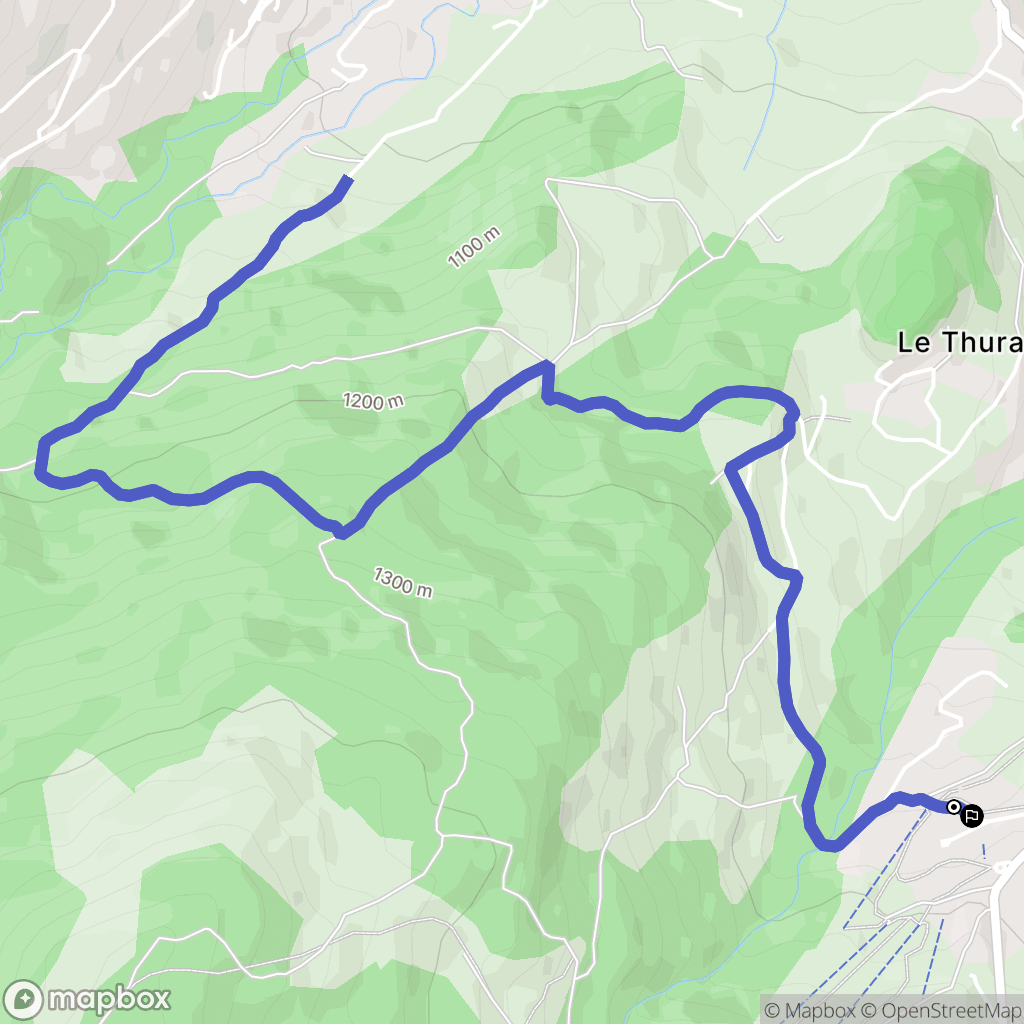 Combloux : carte du parcours de randonnée - France