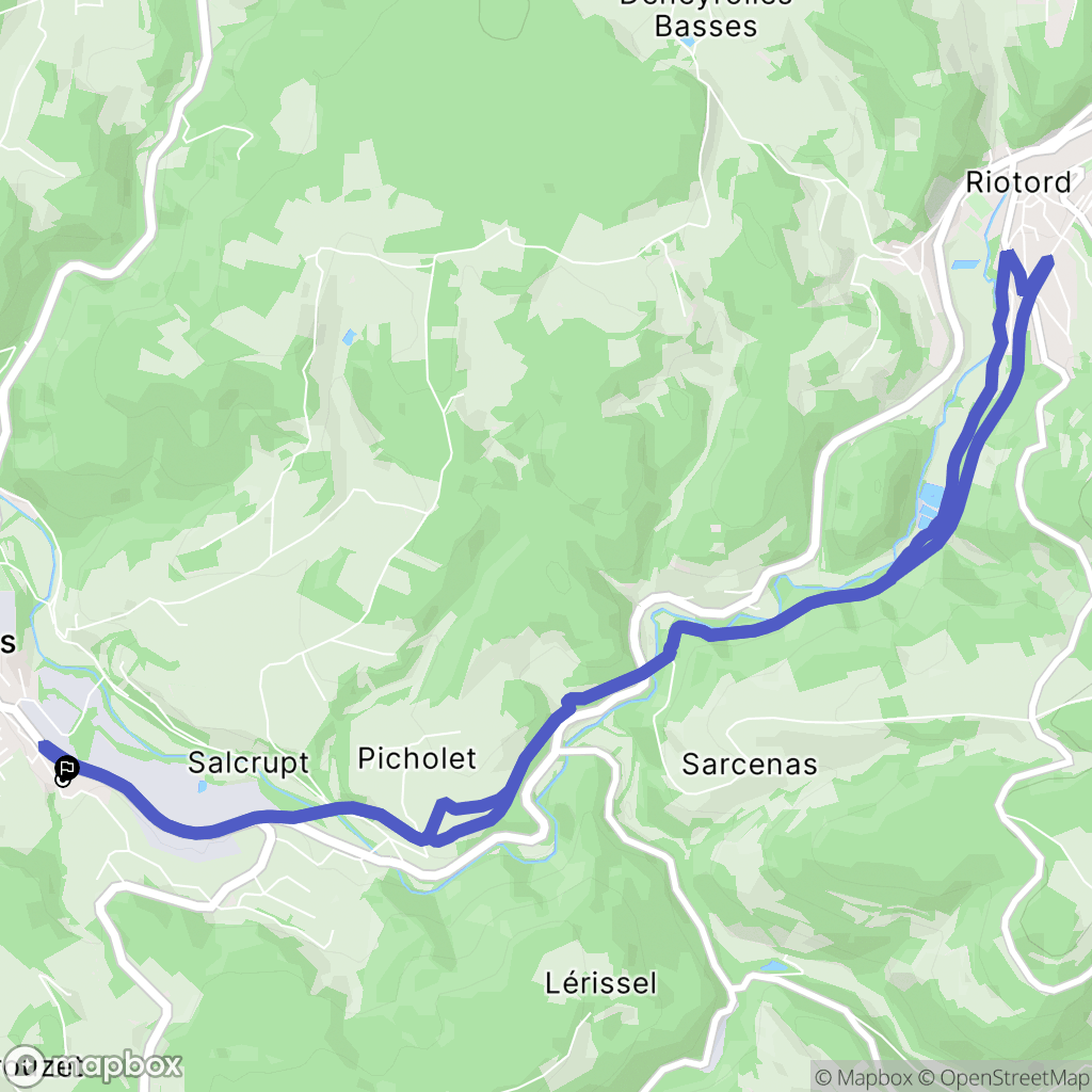 Dunières : carte du parcours de randonnée - France