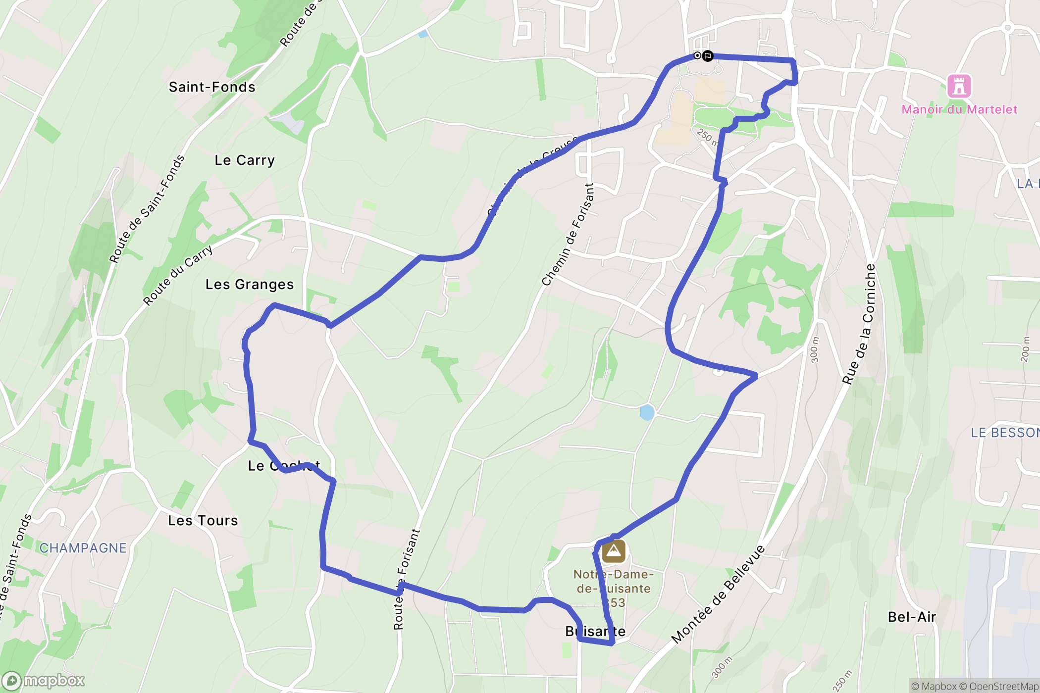 Limas : carte du parcours de randonnée - France