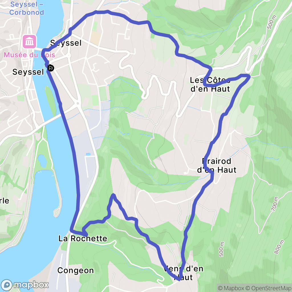 Seyssel : carte du parcours de randonnée - France