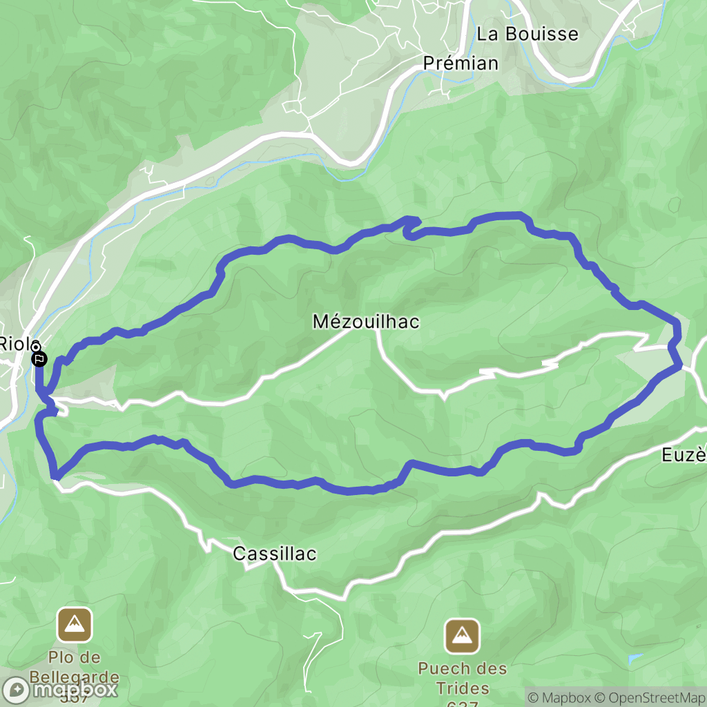 Riols : carte du parcours de randonnée - France