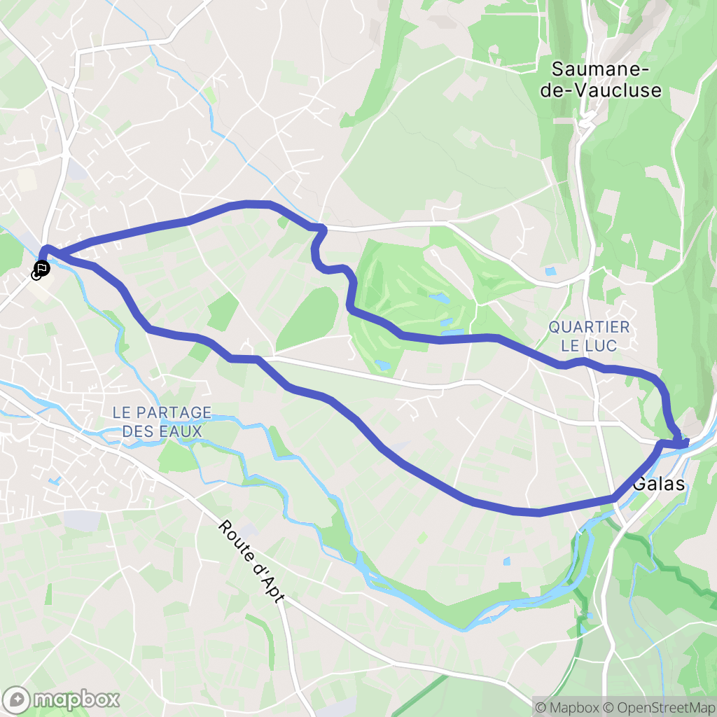 L'Isle-sur-la-Sorgue : carte du parcours de randonnée - France