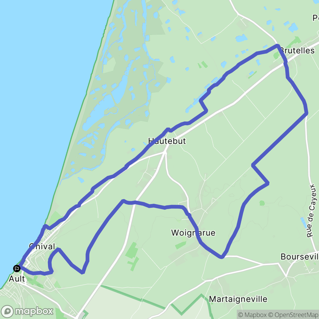 Ault : carte du parcours de randonnée - France