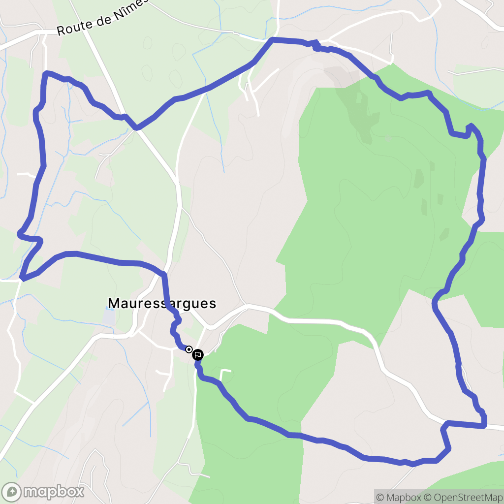 Mauressargues : carte du parcours de randonnée - France