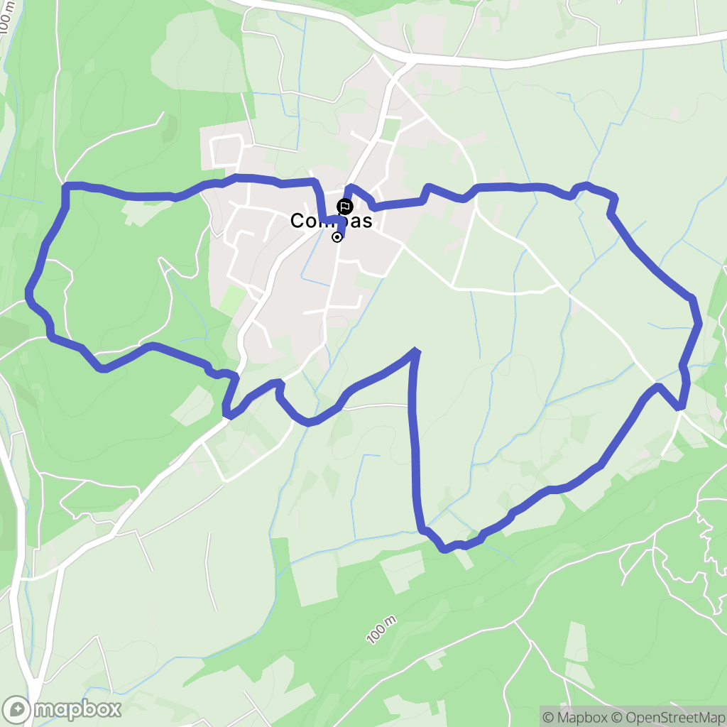 Combas : carte du parcours de randonnée - France