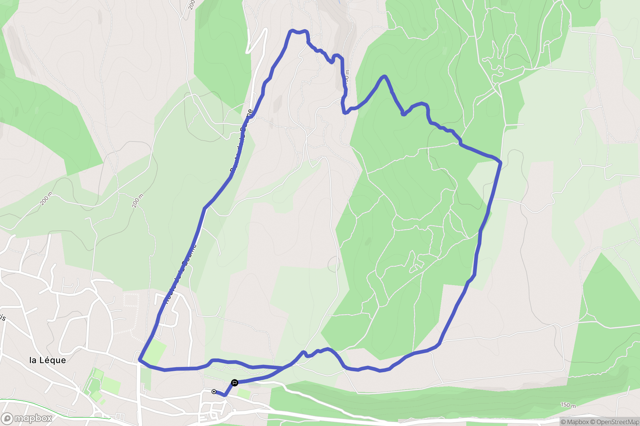 Poulx : carte du parcours de randonnée - France