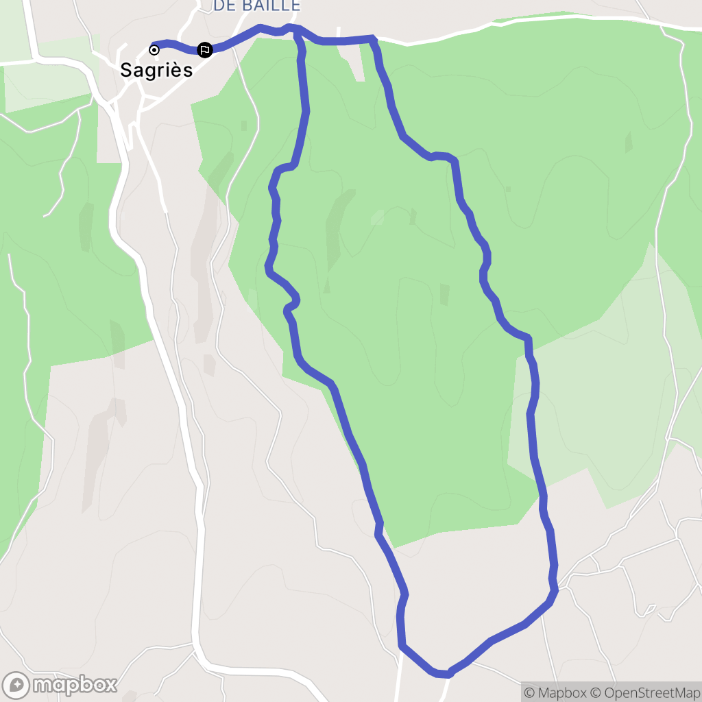 Sanilhac-Sagriès : carte du parcours de randonnée - France