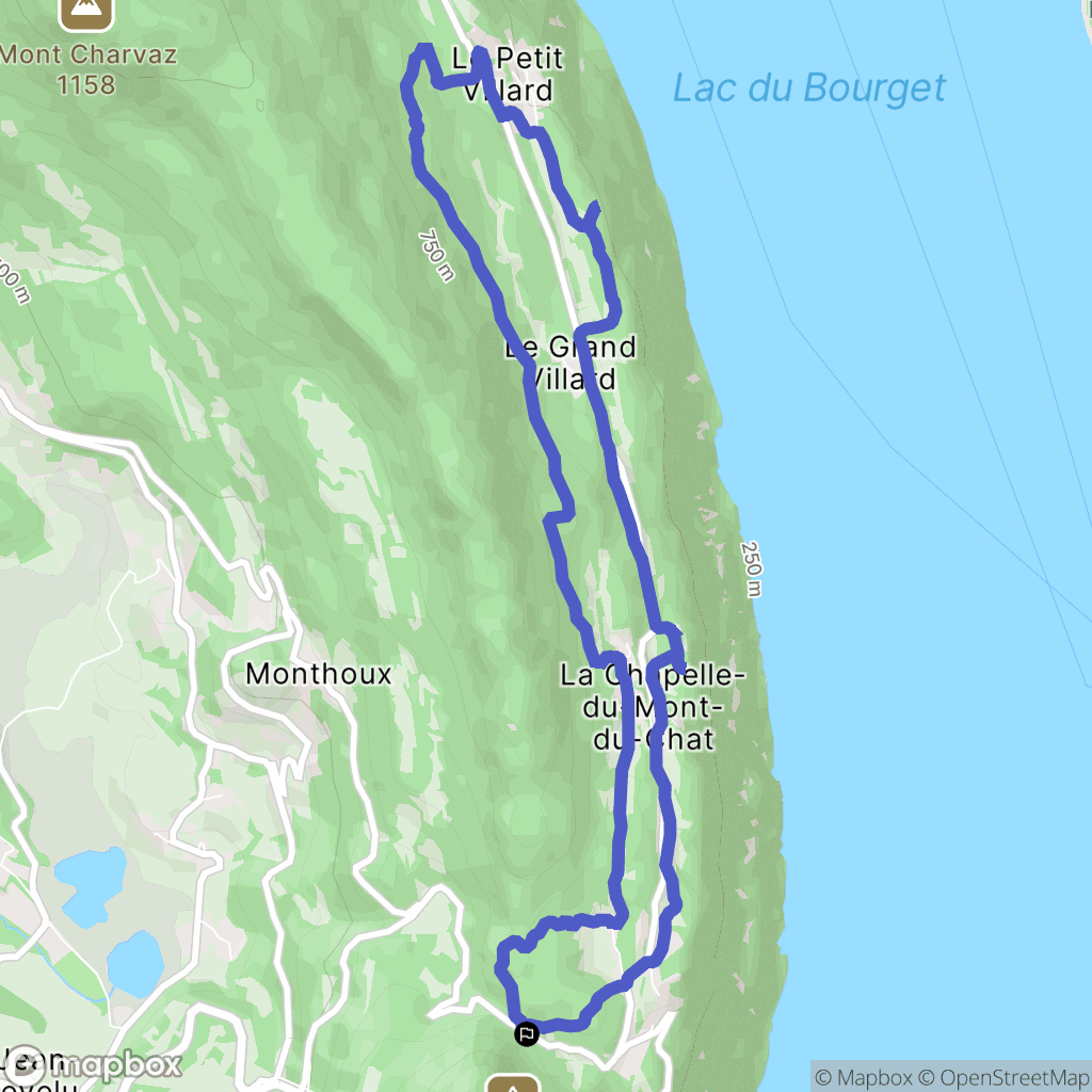 Bourdeau : carte du parcours de randonnée - France