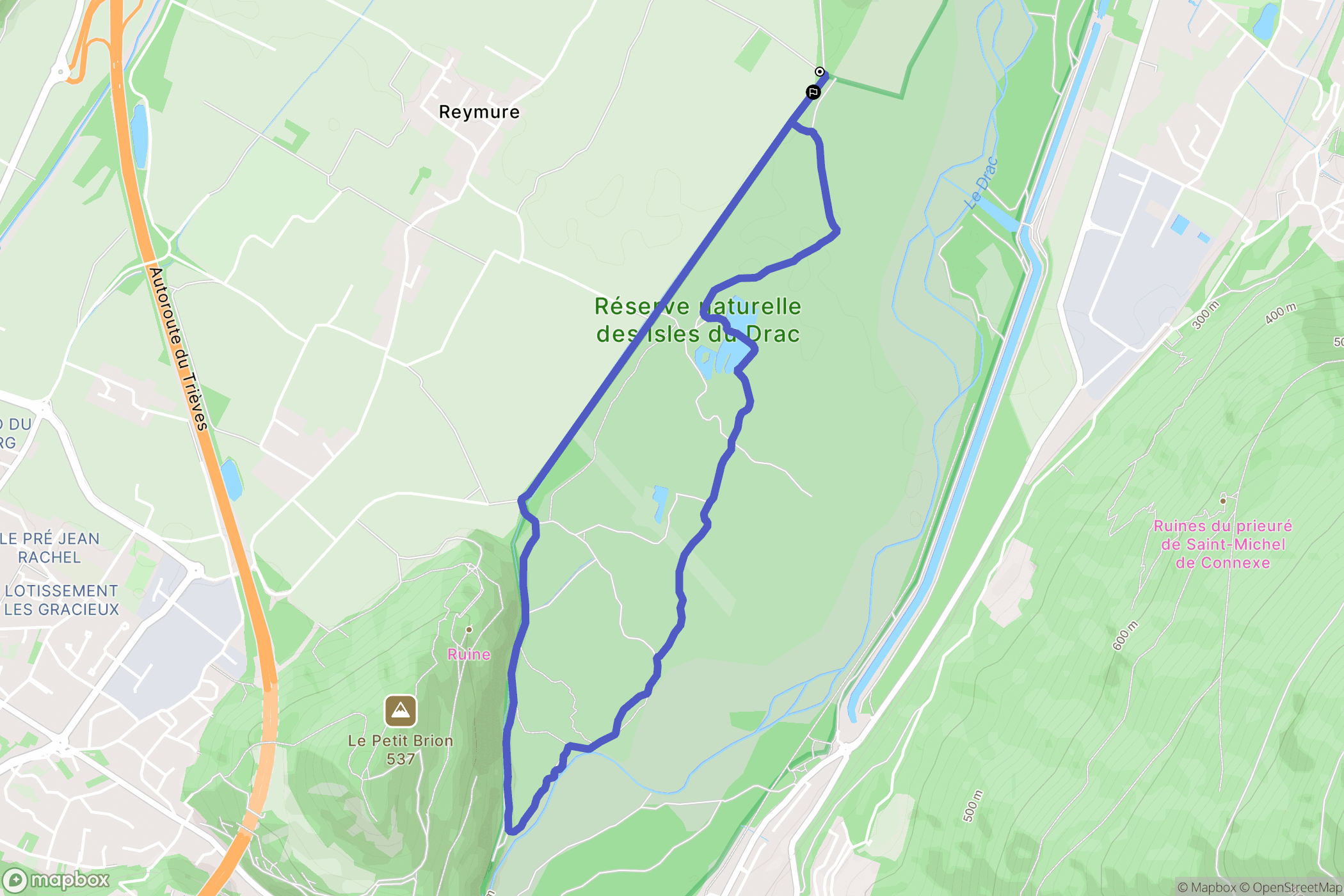 Varces-Allières-et-Risset : carte du parcours de randonnée - France