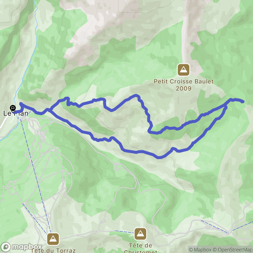 La Giettaz : carte du parcours de randonnée - France