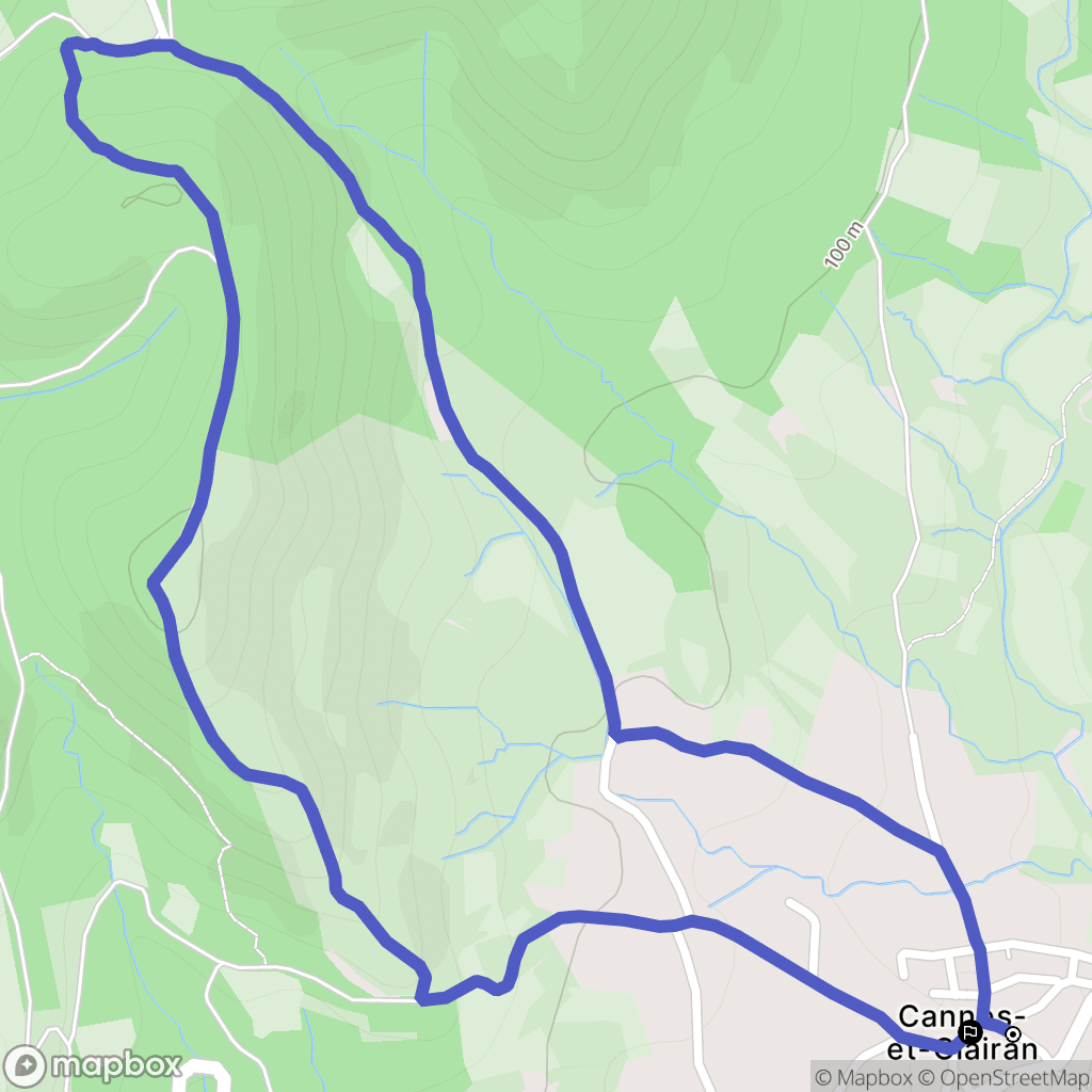 Cannes-et-Clairan : carte du parcours de randonnée - France