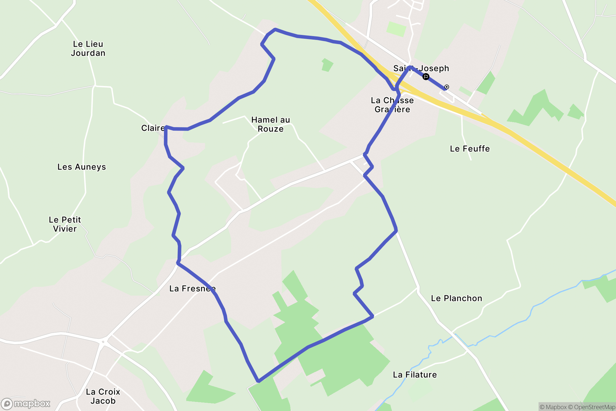 Saint-Joseph : carte du parcours de randonnée - France
