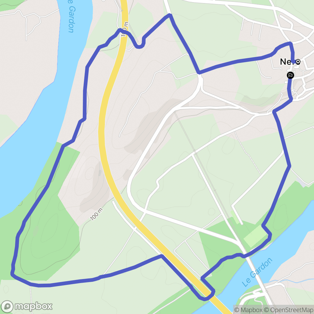 Ners : carte du parcours de randonnée - France