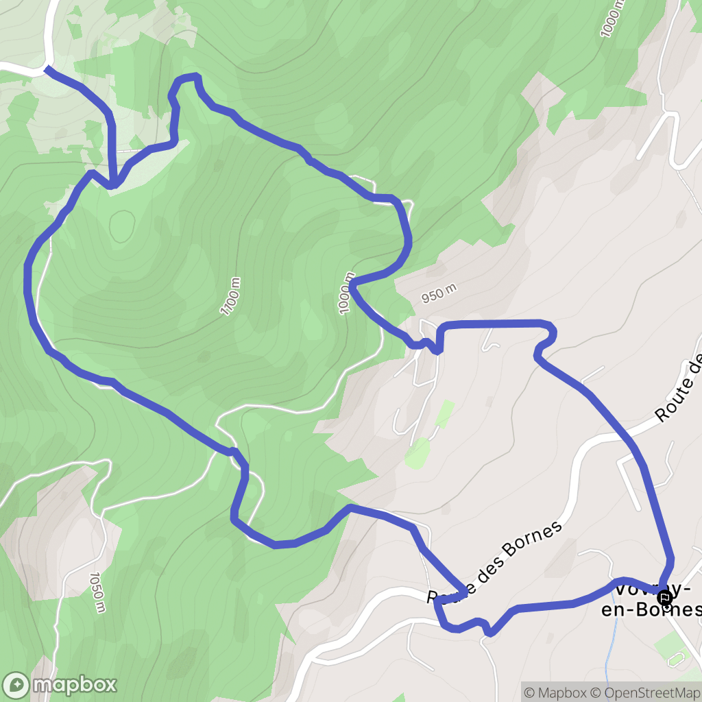 Vovray-en-Bornes : carte du parcours de randonnée - France