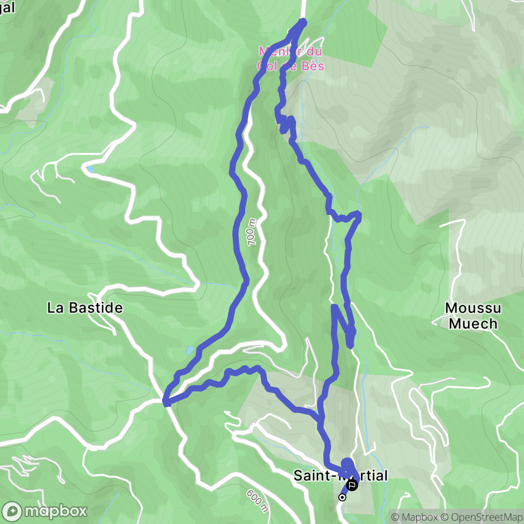 Saint-Martial : carte du parcours de randonnée - France