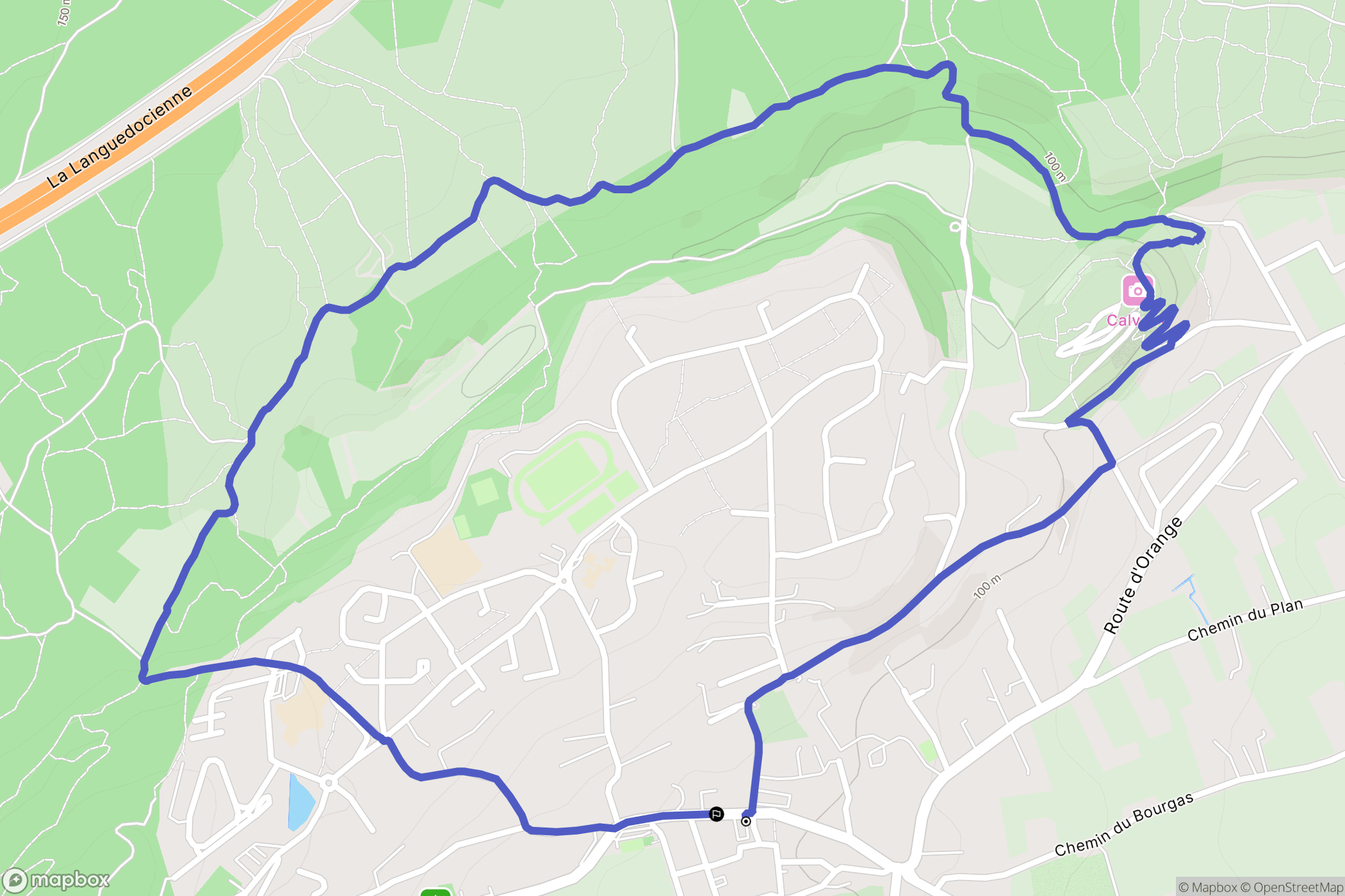 Rochefort-du-Gard : carte du parcours de randonnée - France