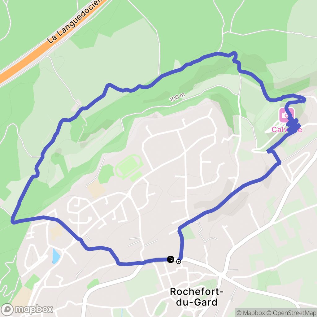 Rochefort-du-Gard : carte du parcours de randonnée - France