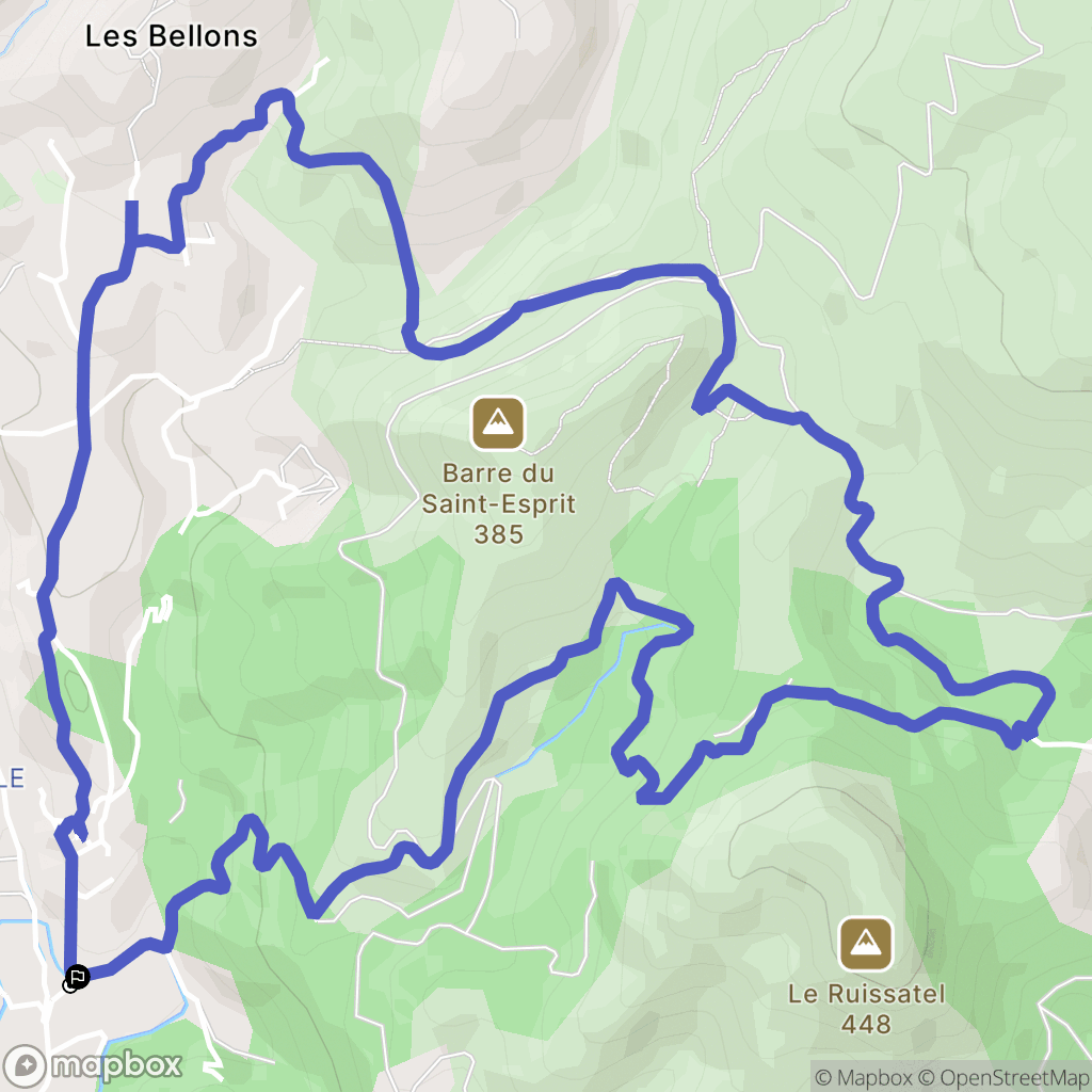La Treille (Marseille XIe arrondissement) : carte du parcours de randonnée - France