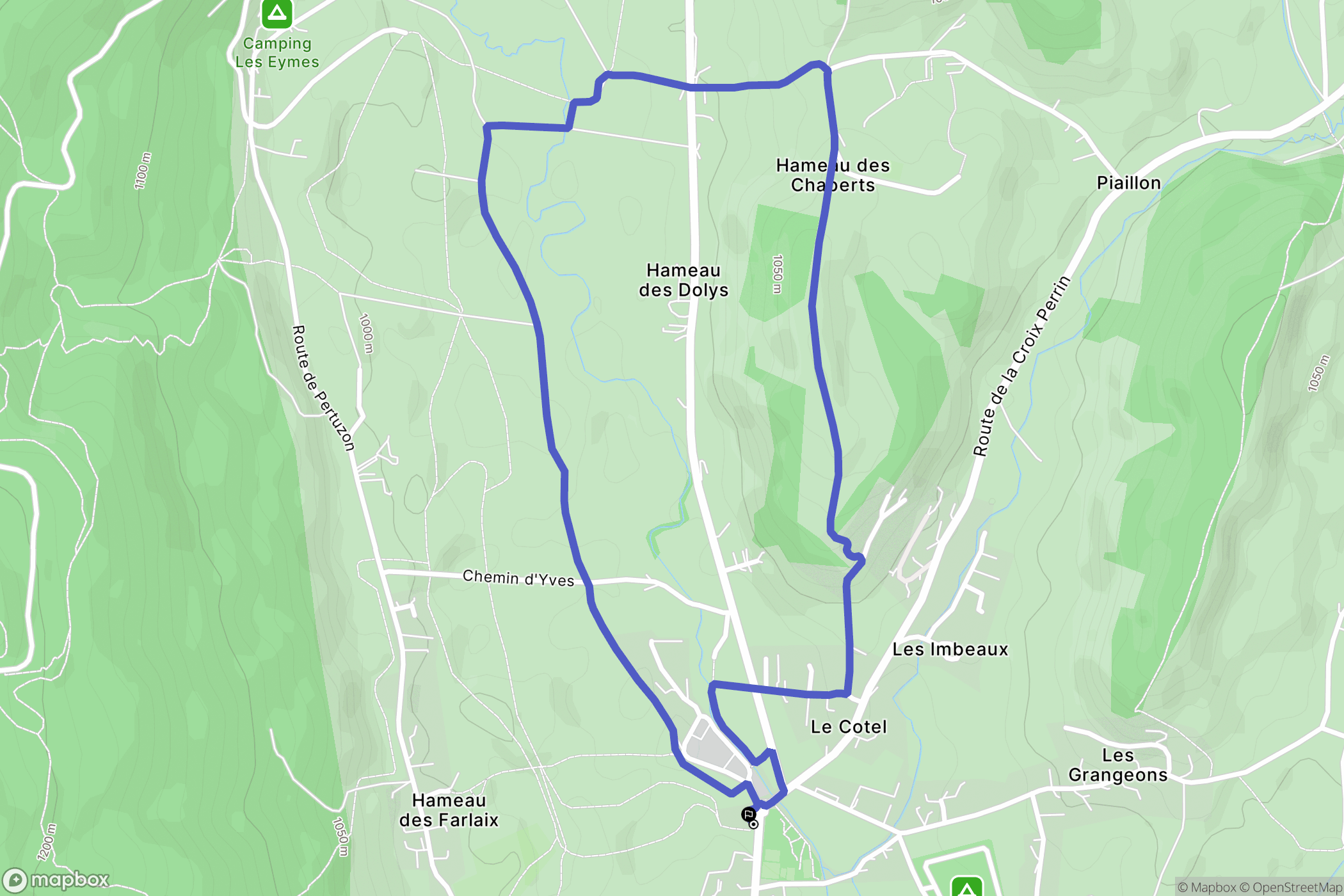 Méaudre : carte du parcours de randonnée - France