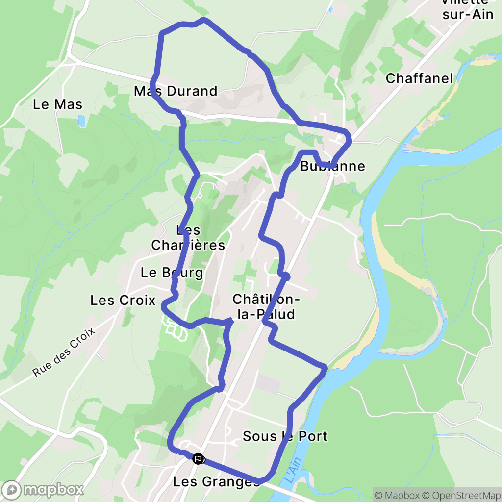 Châtillon-la-Palud : carte du parcours de randonnée - France