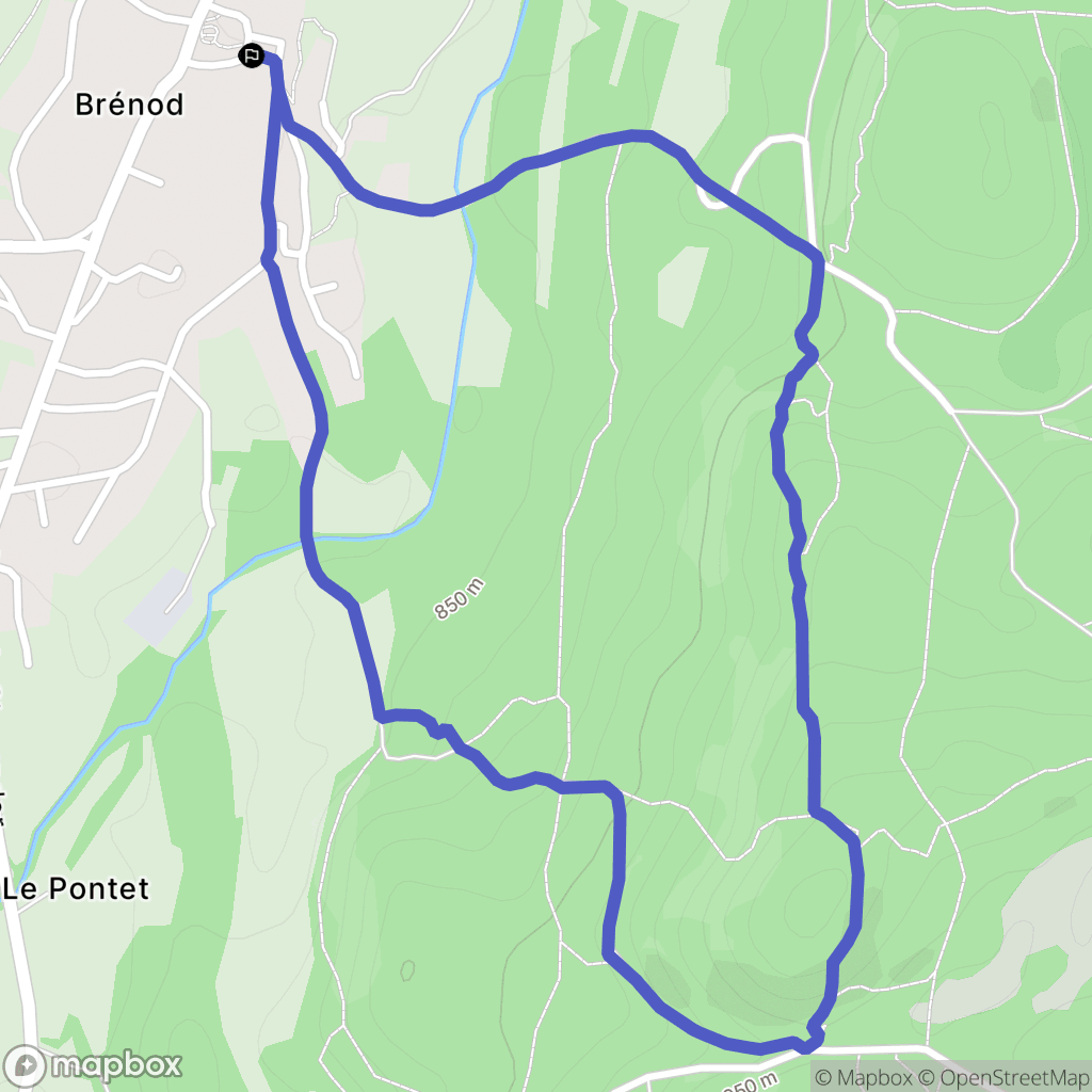 Brénod : carte du parcours de randonnée - France